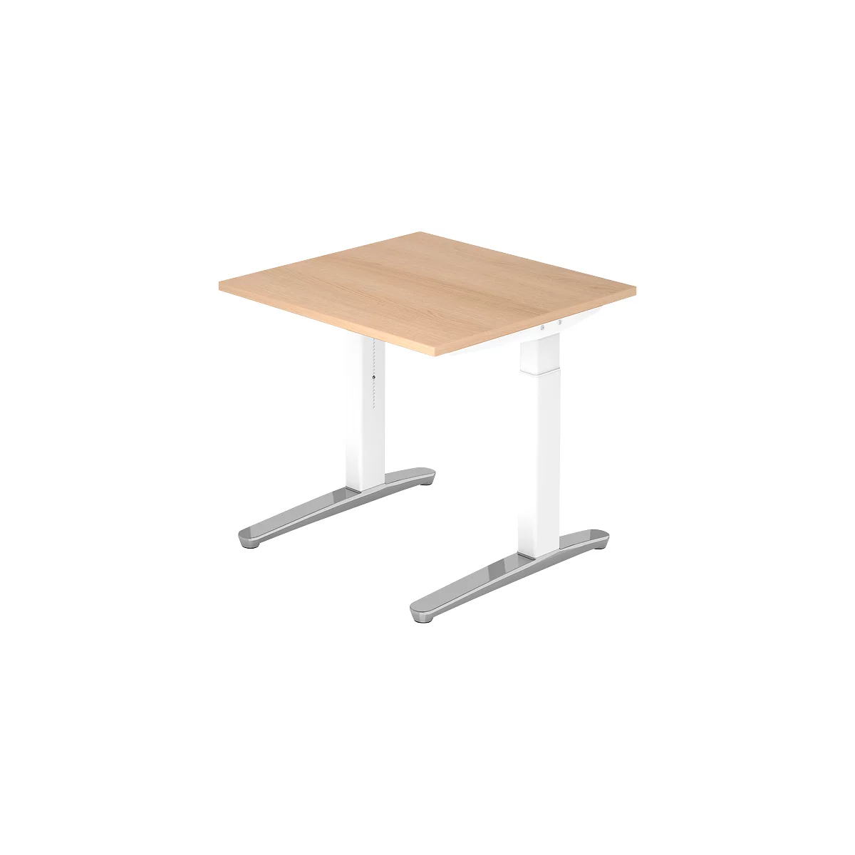 Schreibtisch TOPAS LINE, manuell höheneinstellbar, B 800 mm, Eiche/weiß/alu poliert