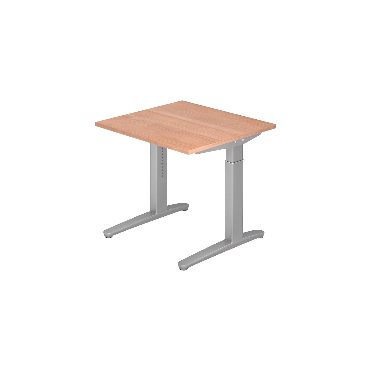Schreibtisch TOPAS LINE, manuell höheneinstellbar, B 800 mm, Nussbaum/silber/silber