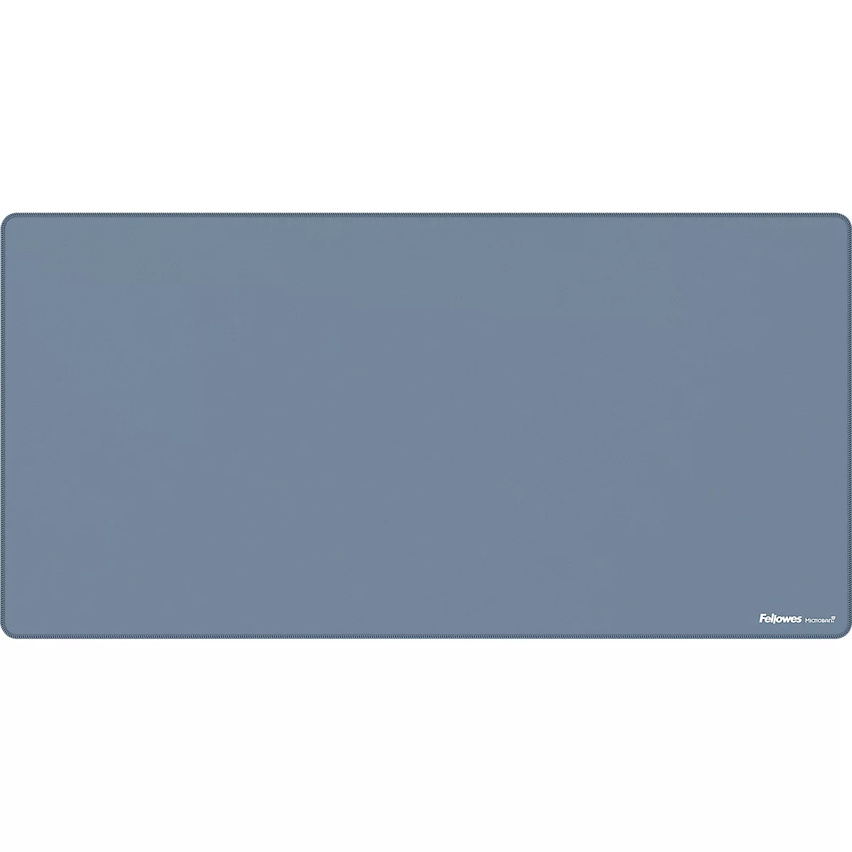 Blaues rechteckiges Mousepad, am unteren Rand steht in kleiner Schrift Fellowes.