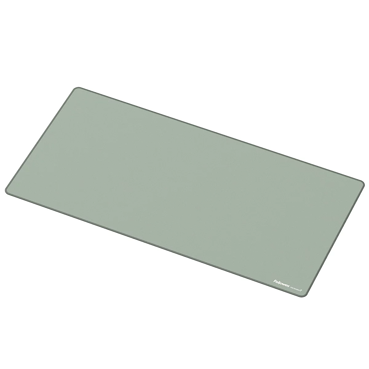 Aufgefächerte, farbige Mousepads mit Nähten. Der Schriftzug Fellowes ist sichtbar.