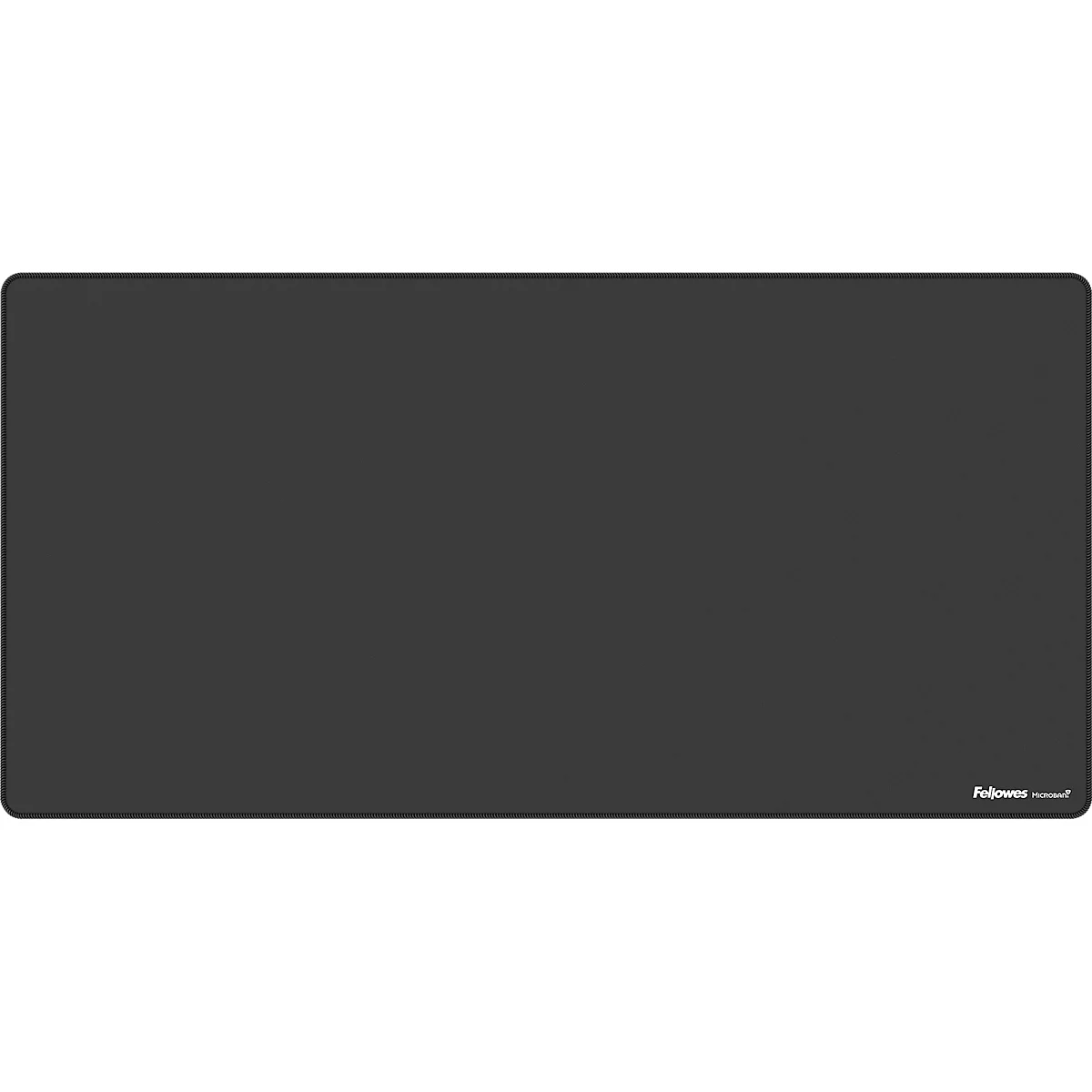 Dunkelgraue rechteckige Mousepad-Matte mit abgerundeten Ecken. Unten rechts befindet sich der Schriftzug "Fellowes".