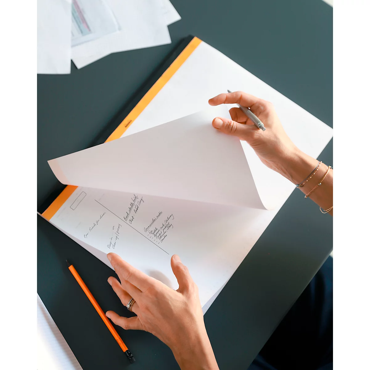 Schreibunterlage Rhodia, Wochenkalender, Leinenrücken, 60 Blatt mikroperforiert, A4+ (222 x 299 mm)
