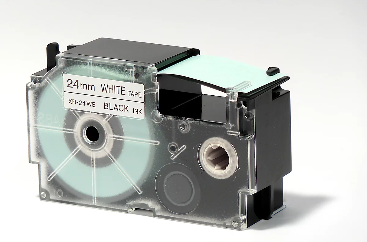Schriftbänder, Casio, XR-24WE1, 24 mm, weiß