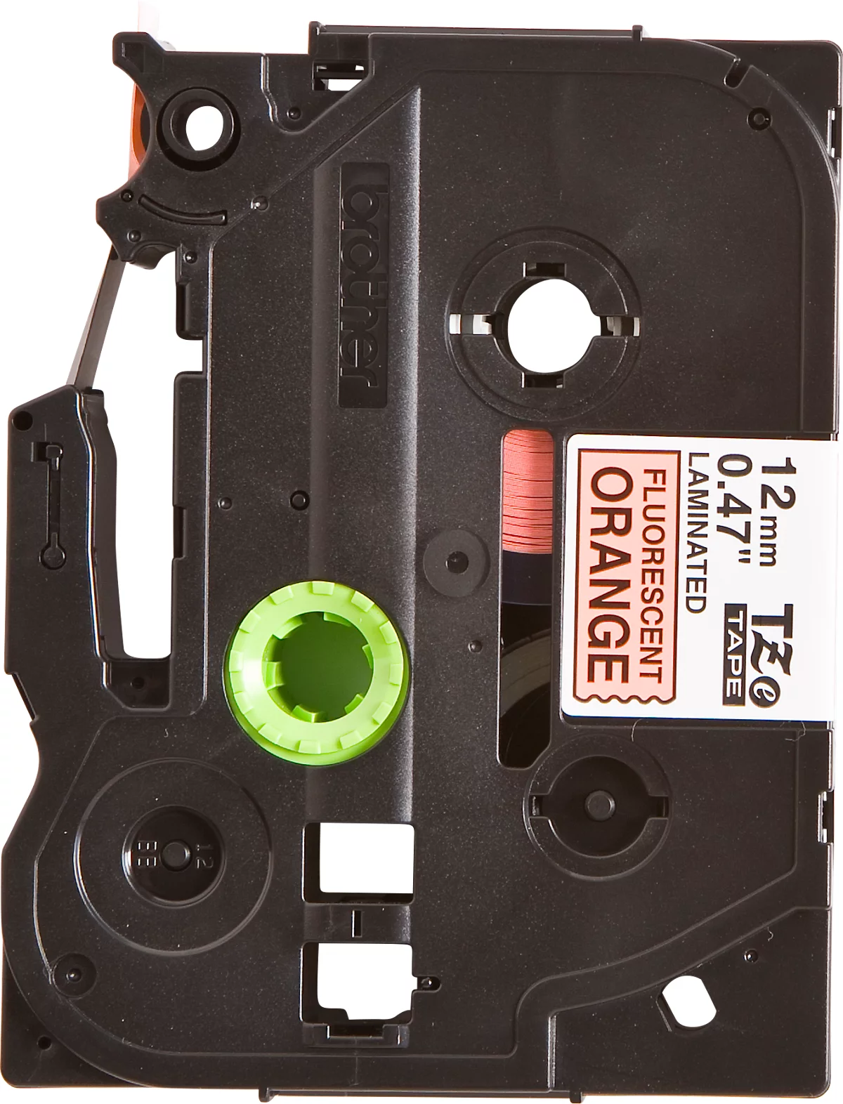 Schriftbandkassette Brother TZe-B31, selbstklebend, L 8 m x B 12 mm, signalorange/schwarz