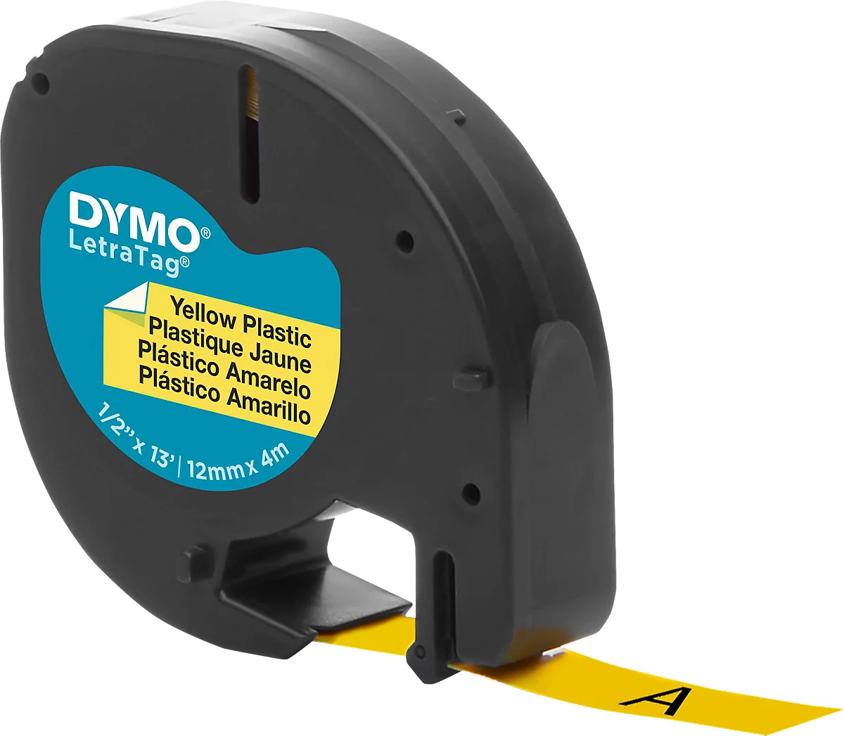 Schriftbandkassette für DYMO® Letra Tag, Kunststoff, 12 mm, gelb