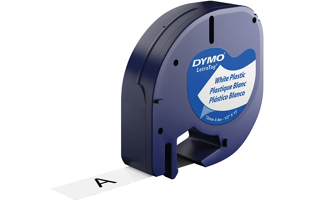 Schriftbandkassette für DYMO® Letra Tag, Kunststoff, 12mm, weiß
