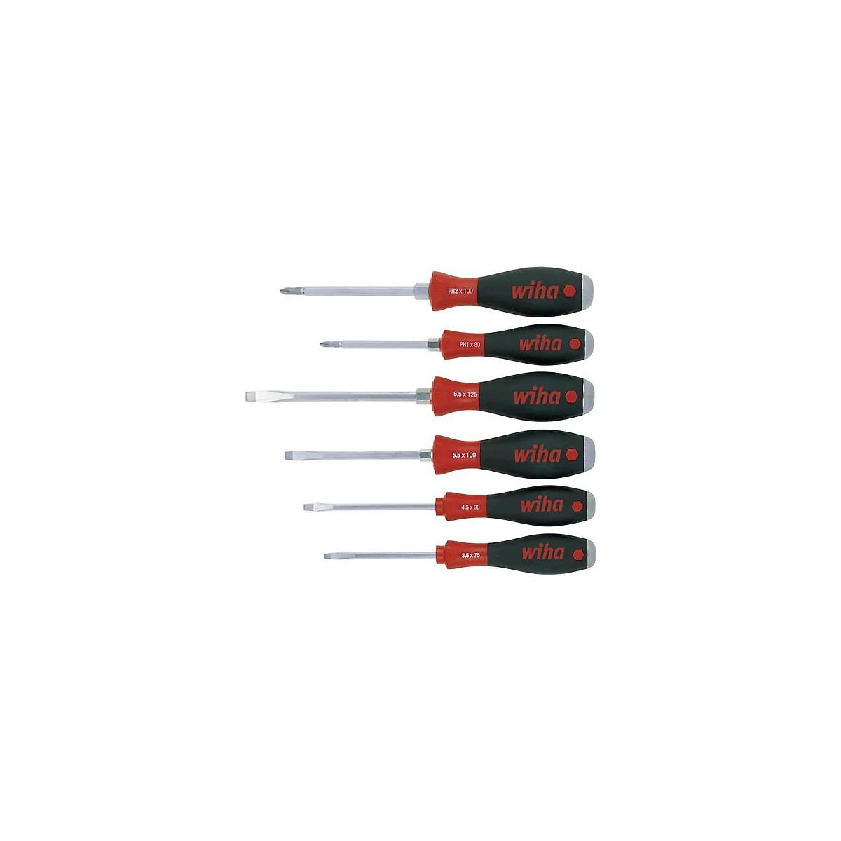 Schroevendraaierset 530 HK6 6 st.sleuf/PH meer-componentengrepen