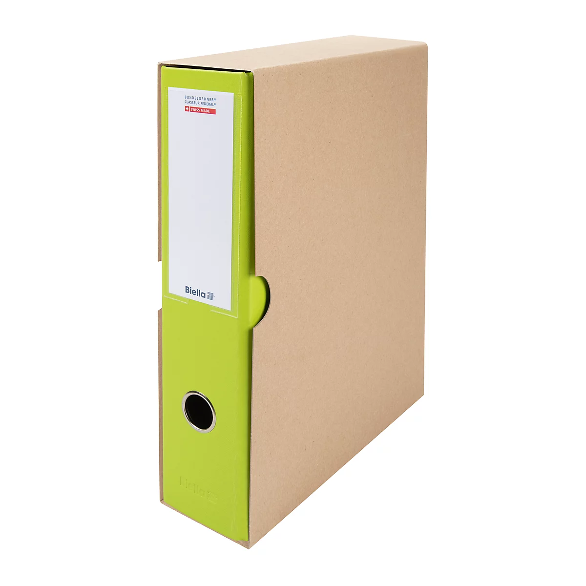 Schuber Biella, für DIN A4 Ordner mit 70 mm Rückenbreite, B 75 x T 289 x H 325 mm, Recyclingkarton, 5 Stück