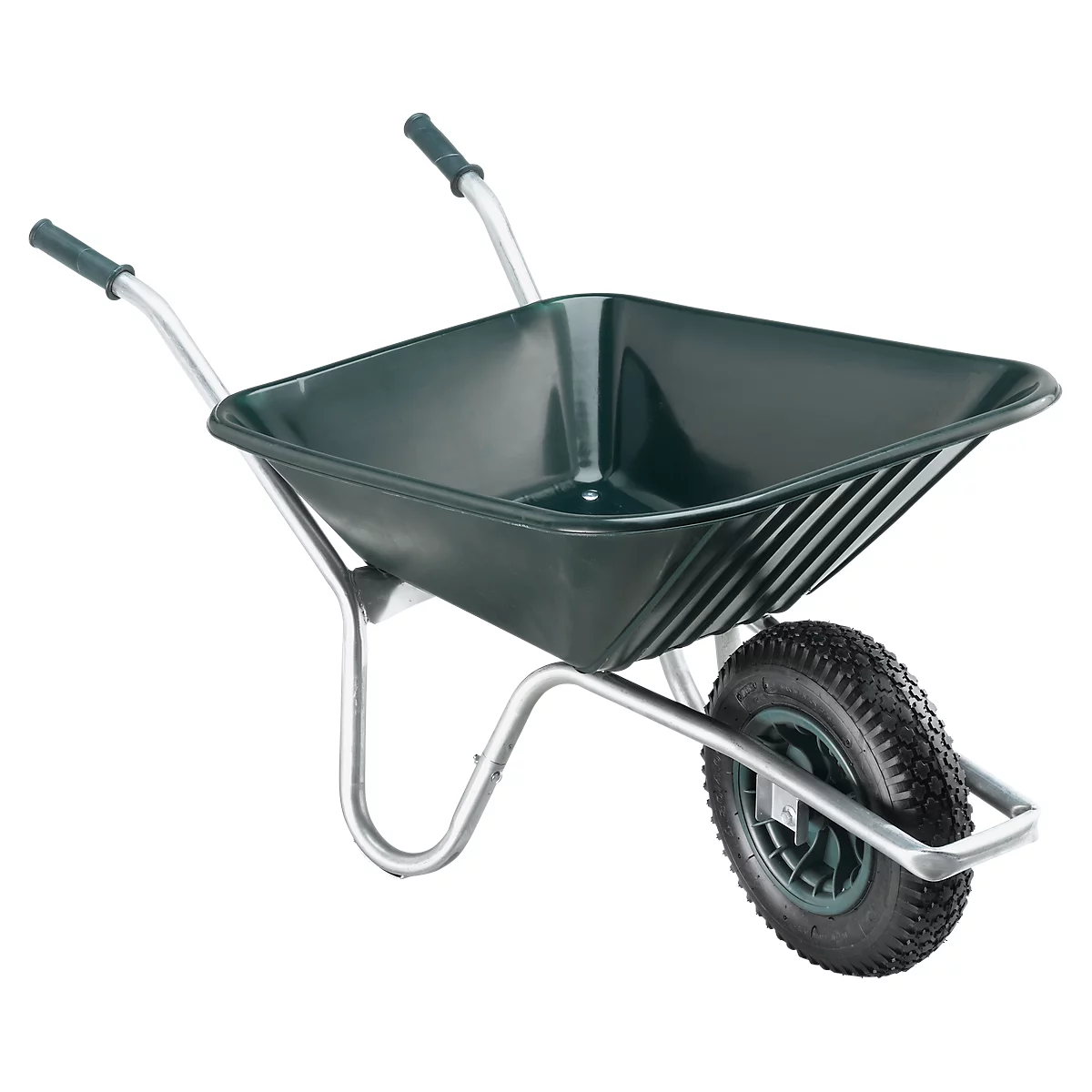 Schubkarre, 100 Liter, 13,5 kg, Kunstoffwanne grün