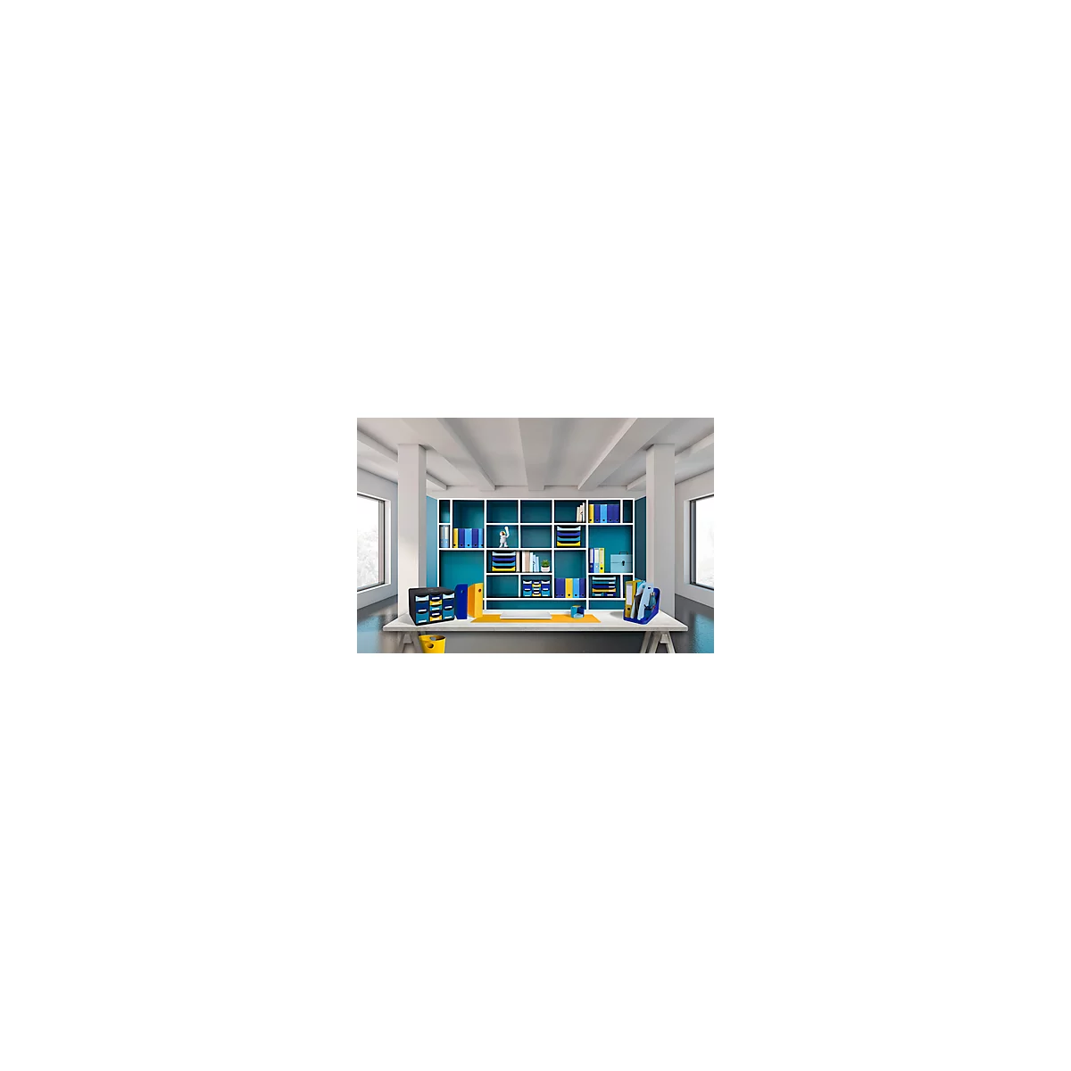 Schubladenbox Exacompta BEE BLUE Store Box Multi, 7 kleine & 4 hohe Schübe mit Auszugstopp & Griffmulde, Kunststoff, schwarz