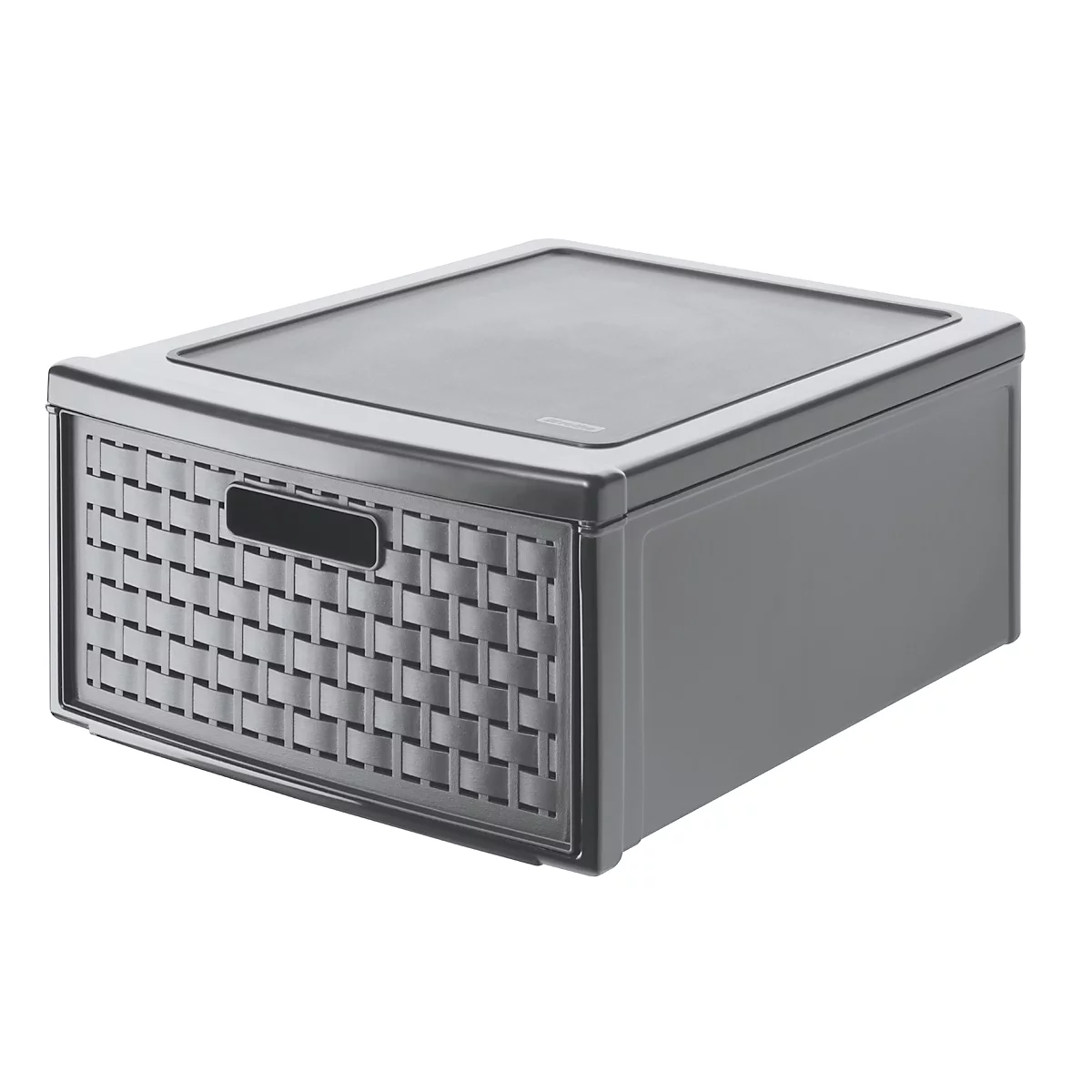 Schubladenbox Rotho COUNTRY, Volumen 19,2 l, 1 herausnehmbares Schubfach, stapelbar, L 450 x B 340 x H 200 mm, Polypropylen, anthrazit