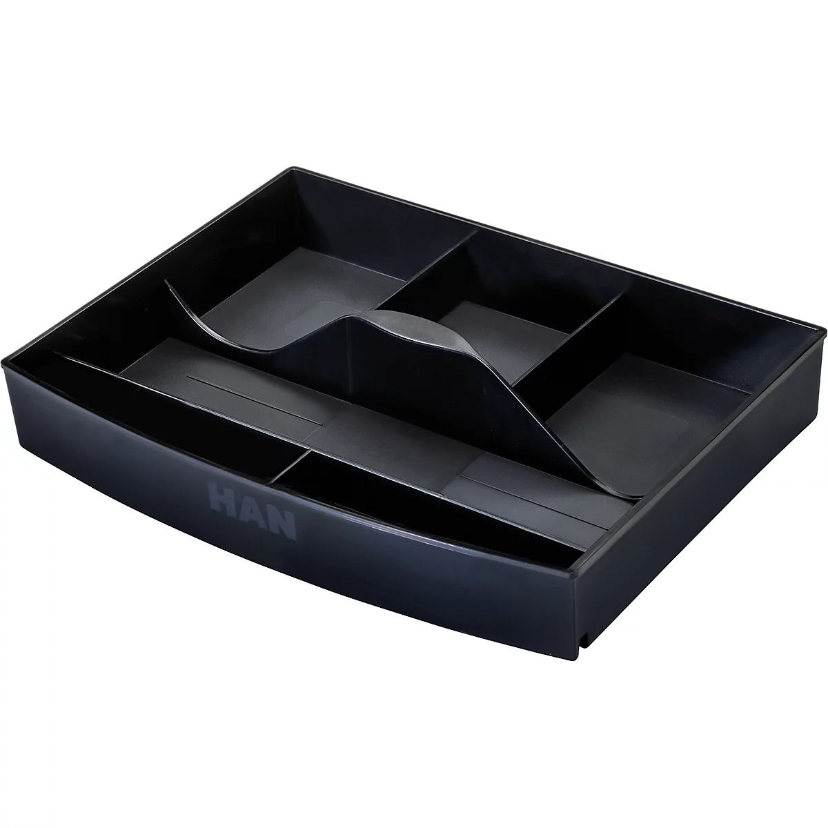 Schubladeneinsatz HAN, für Impuls/Systembox Karma, 6 Fächer, Tragegriff, B 237 x T 180 x H 40 mm, schwarz