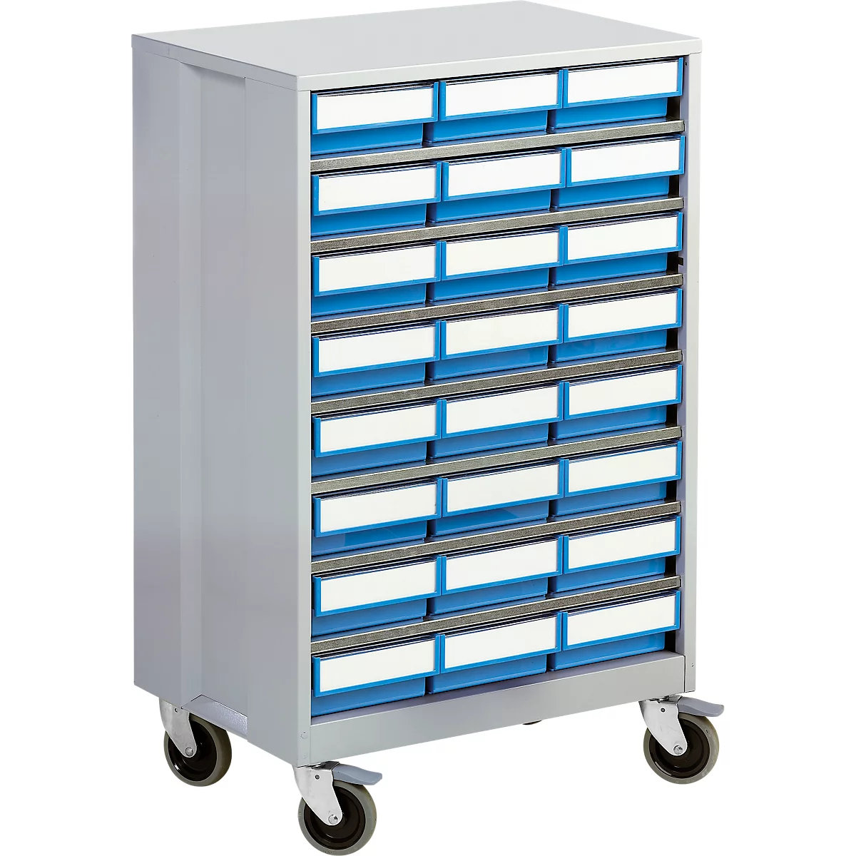 Schubladenregal, mit 24 Schubladen, blau