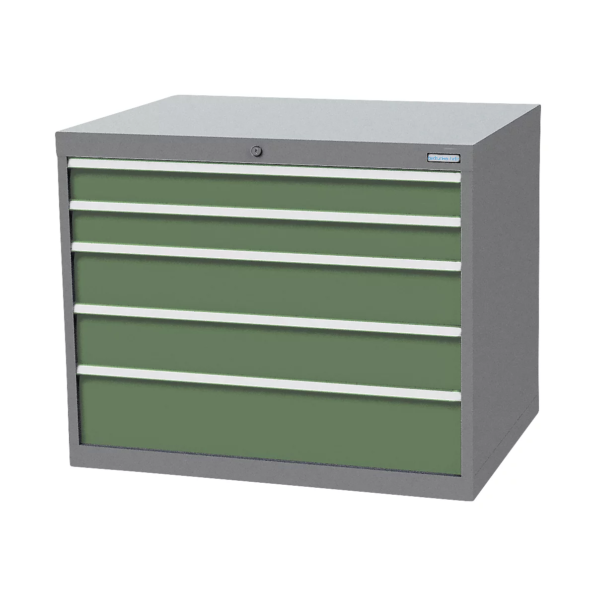 Schubladenschrank Bedrunka+Hirth, 5 Schübe, abschliessbar, bis 1500 kg, B 1305 x T 736 x H 819 mm, Stahlblech