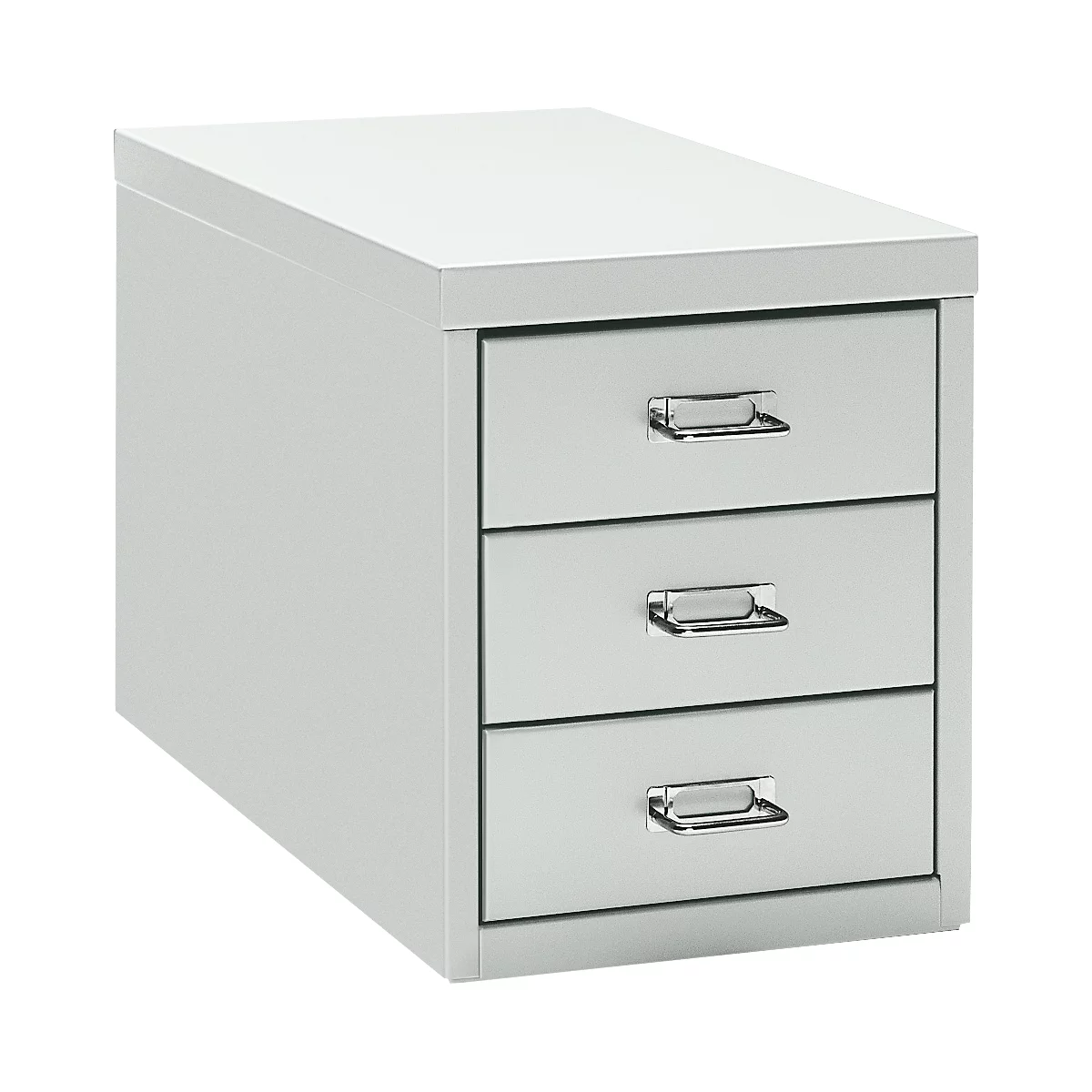Schubladenschrank DIN A4, mit 3 Schubladen, 330 mm hoch, lichtgrau