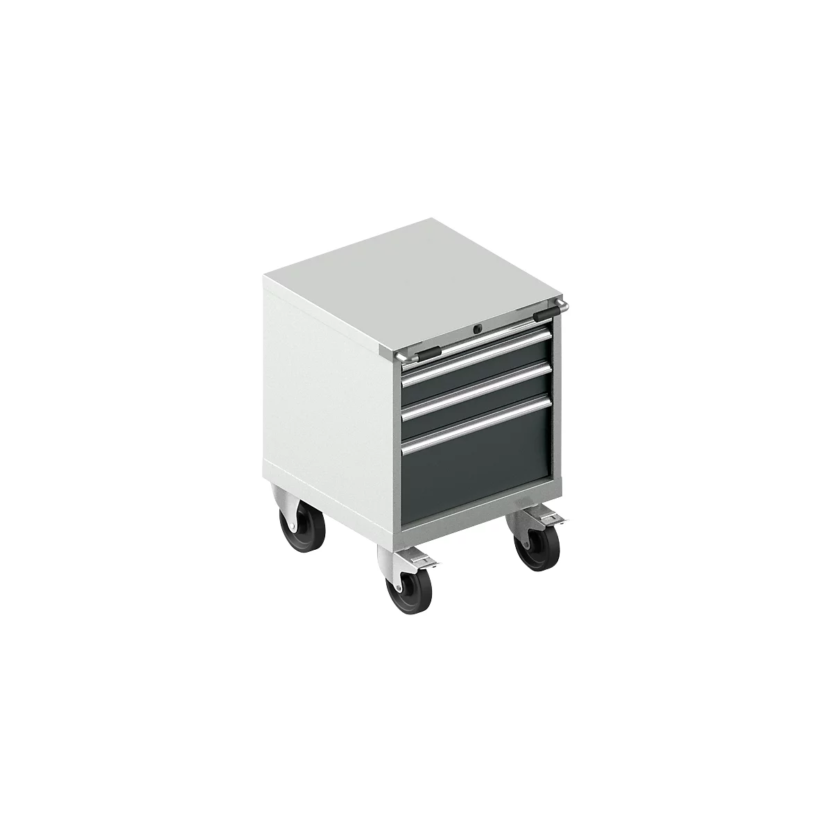 Schubladenschrank mit Rollen WSK 27-27, 4 Schübe, bis 200 kg, B 564 x T 572 x H 770 mm, lichtgrau/anthrazitgrau