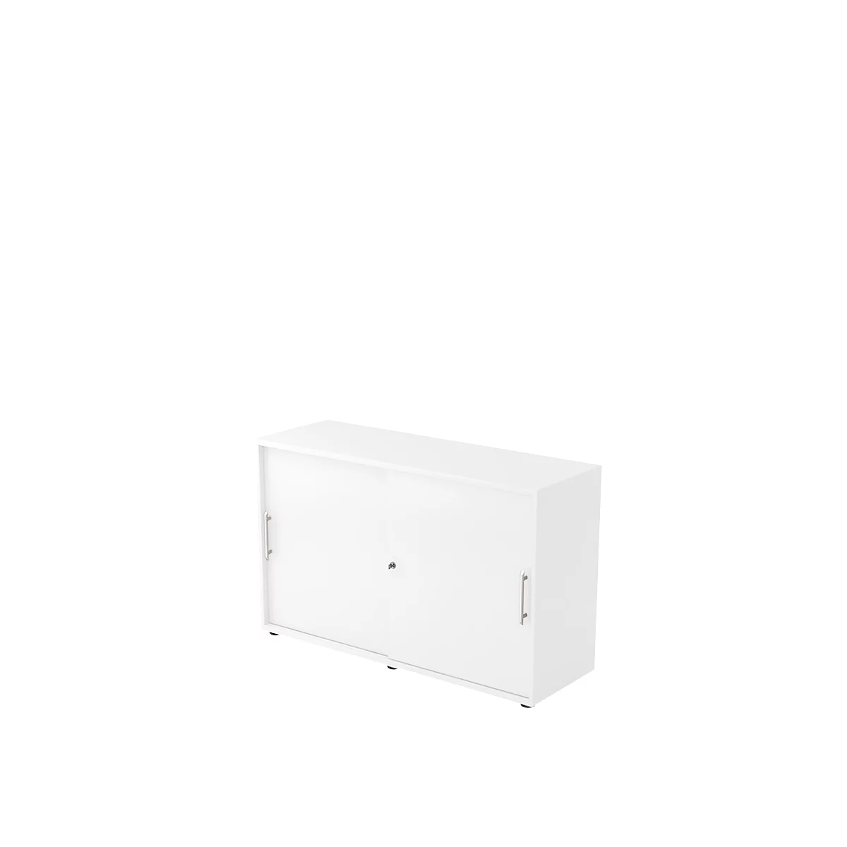 Schuifdeurkast, 2 ordnerhoogten, B 1200 x D 400 x H 748 mm, wit/wit