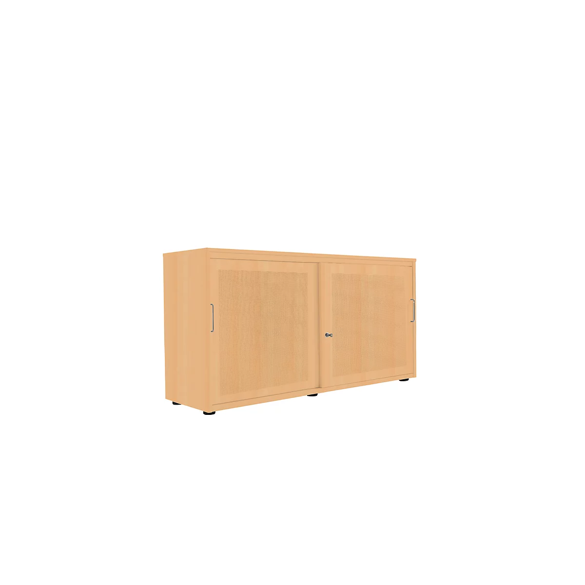 Schuifdeurkast, akoestische wand, B 1350 mm, 2 ordnerhoogten, beukenpatroon