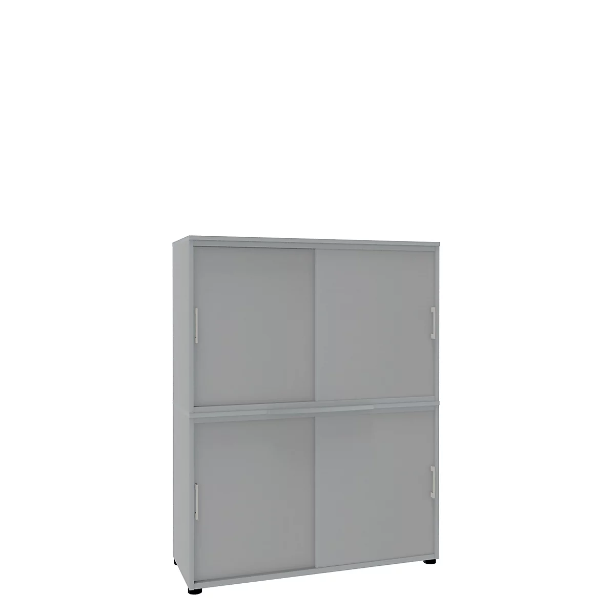 Schuifdeurkast, B 1200 mm, 4 ordnerhoogten, lichtgrijs