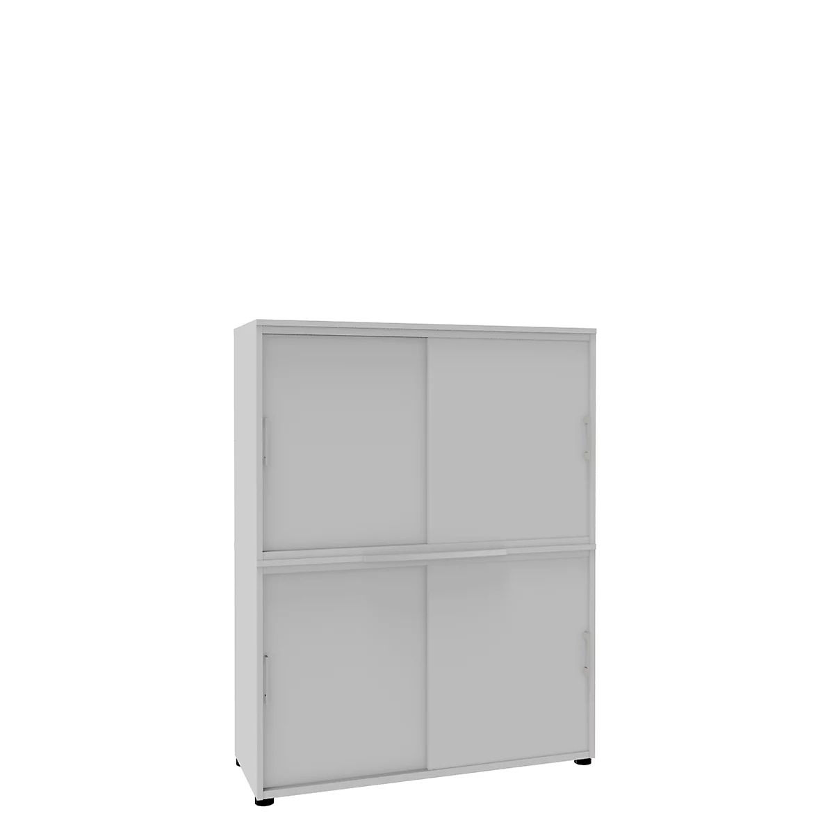 Schuifdeurkast, B 1200 mm, 4 ordnerhoogten, wit