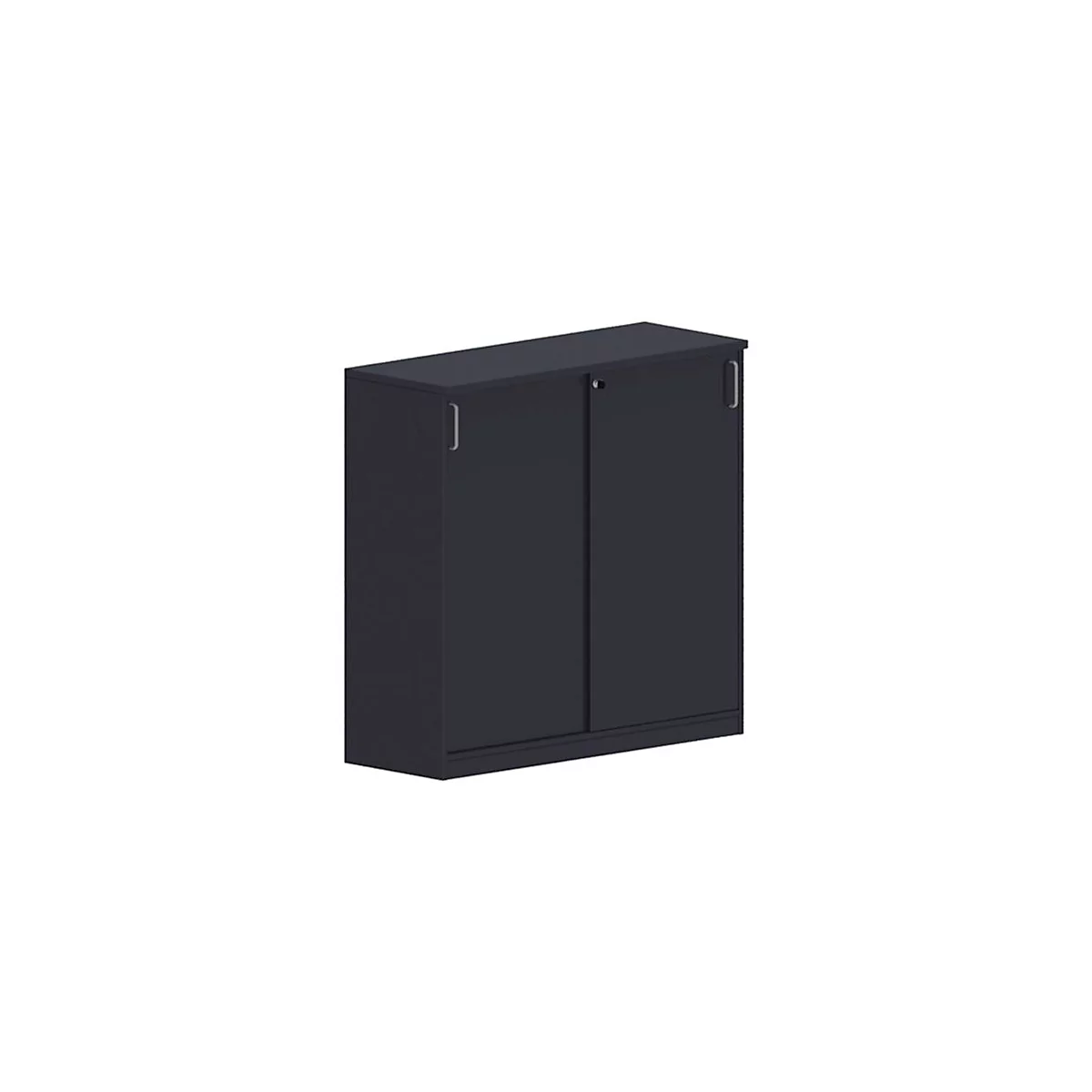 Schuifdeurkast BEXXSTAR, houten deuren, 3 ordnerhoogtes, B 1200 x D 420 x H 1155 mm, zwart