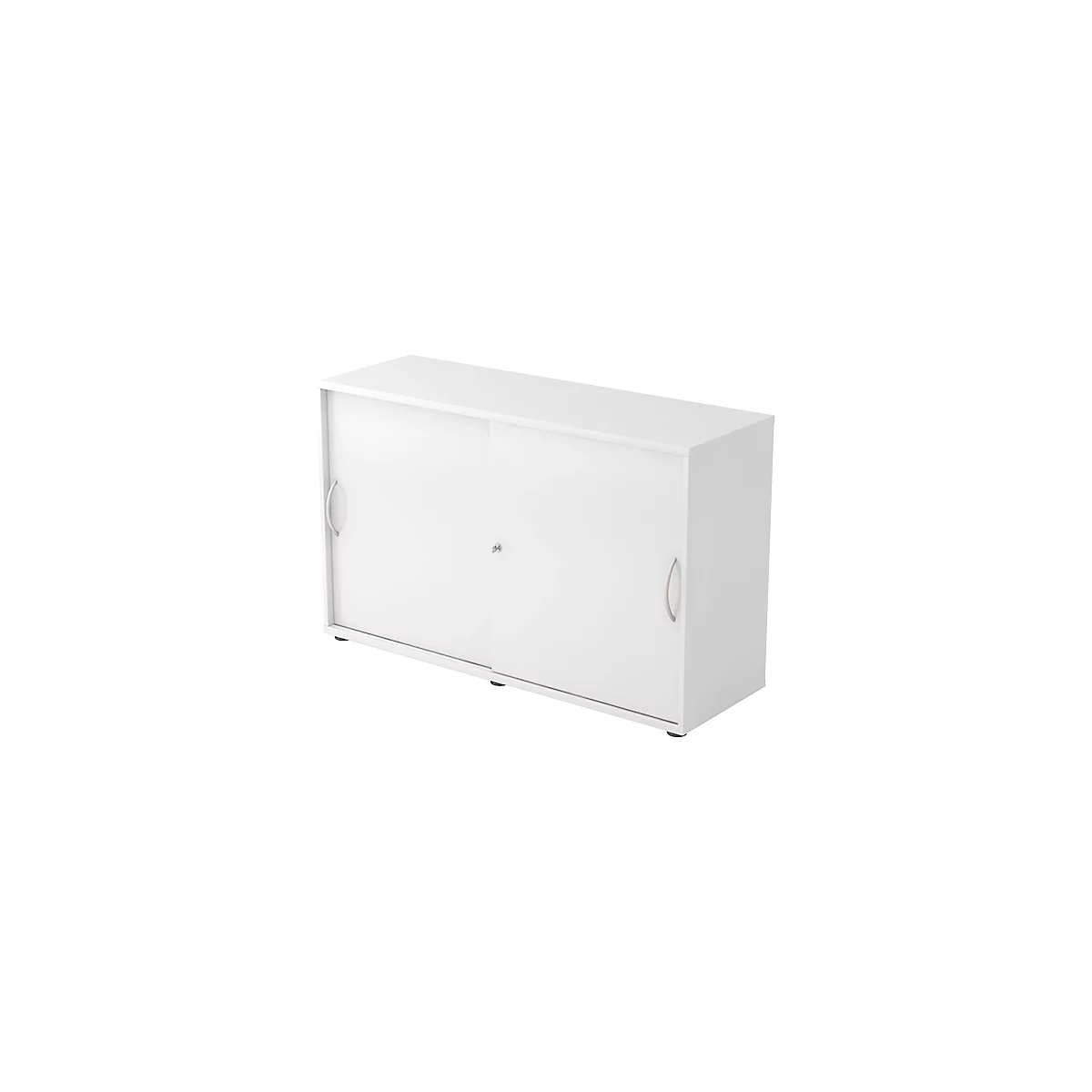 Schuifdeurkast TARA, 2 ordnerhoogten, B 1200 x D 400 x H 748 mm, afsluitbaar & stapelbaar, lichtgrijs