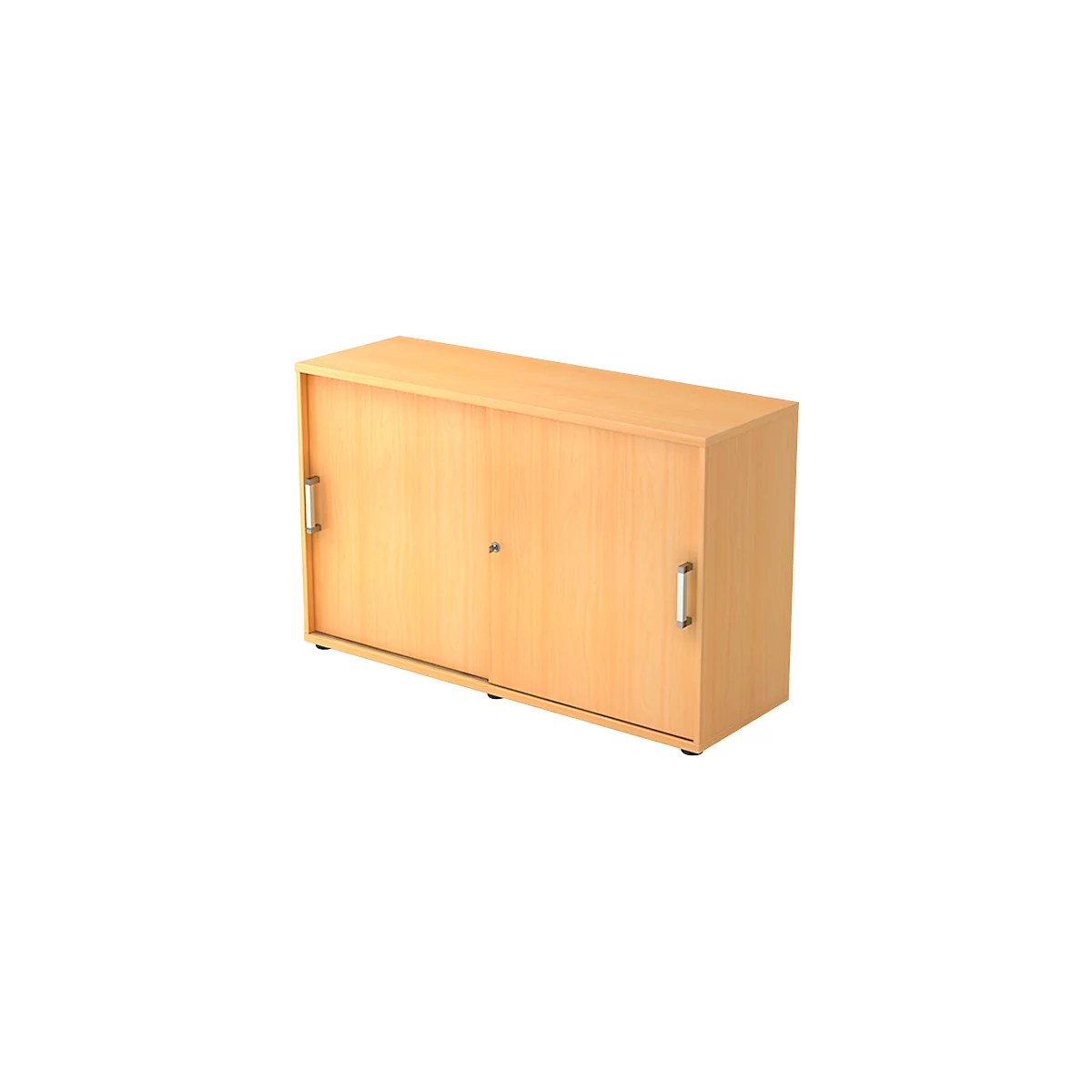 Schuifdeurkast TARVIS, 2 ordnerhoogten, B 1200 x D 400 x H 748 mm, afsluitbaar & stapelbaar, beukenpatroon