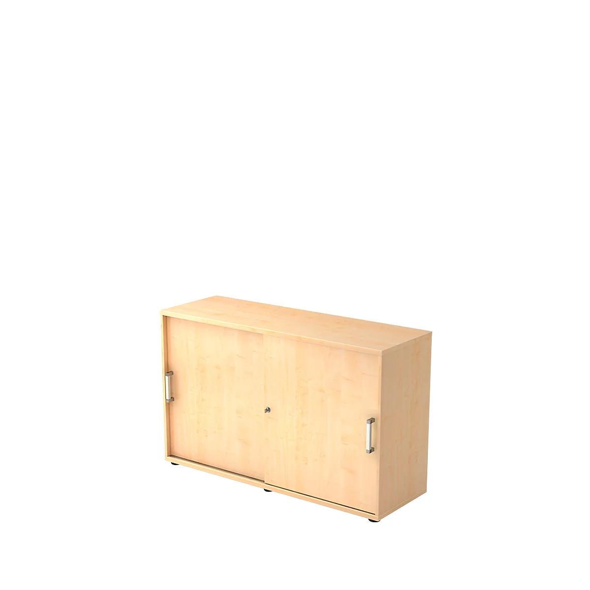 Schuifdeurkast TARVIS, 2 ordnerhoogten, B 1200 x D 400 x H 748 mm, afsluitbaar & stapelbaar, esdoornpatroon