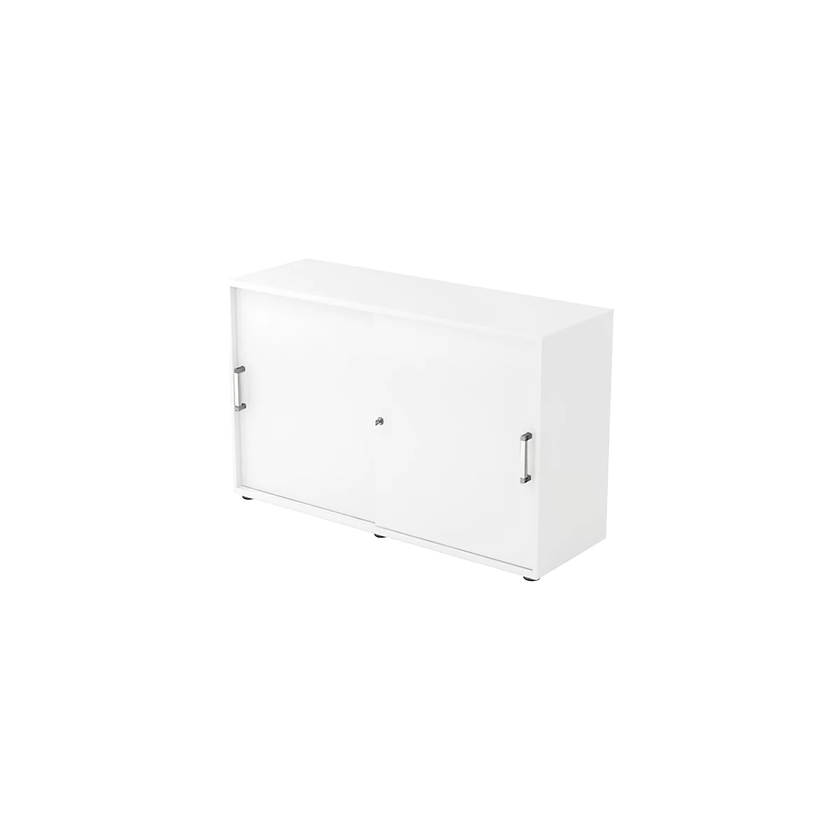 Schuifdeurkast TARVIS, 2 ordnerhoogten, B 1200 x D 400 x H 748 mm, afsluitbaar & stapelbaar, wit