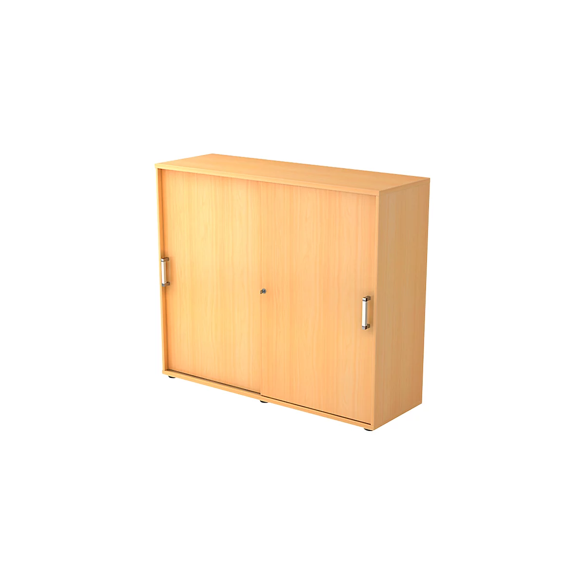 Schuifdeurkast TARVIS, 3 ordnerhoogten, B 1200 x D 400 x H 1100 mm, afsluitbaar & stapelbaar, beukenpatroon