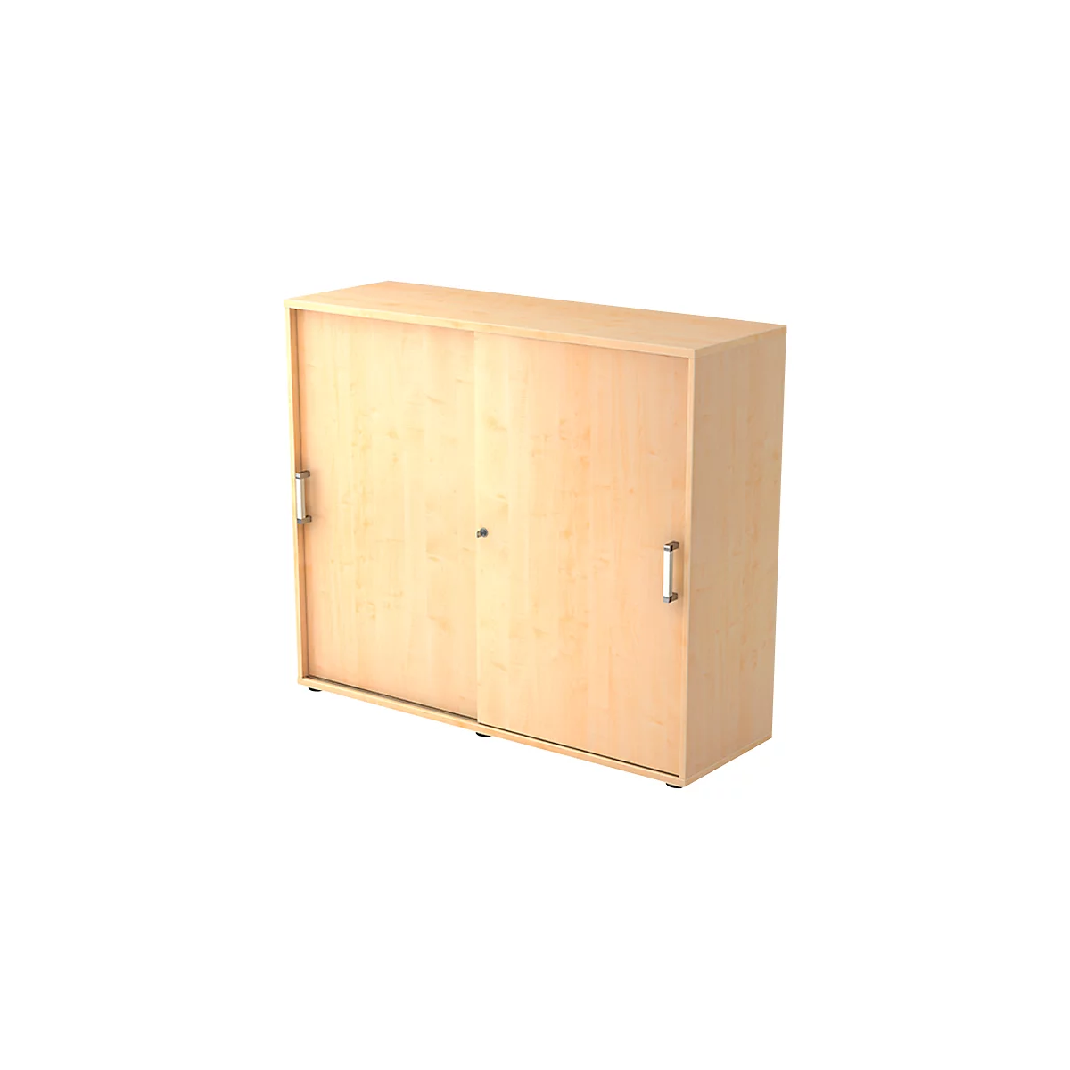 Schuifdeurkast TARVIS, 3 ordnerhoogten, B 1200 x D 400 x H 1100 mm, afsluitbaar & stapelbaar, esdoornpatroon