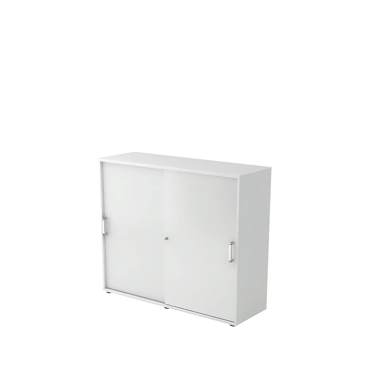 Schuifdeurkast TARVIS, 3 ordnerhoogten, B 1200 x D 400 x H 1100 mm, afsluitbaar & stapelbaar, lichtgrijs