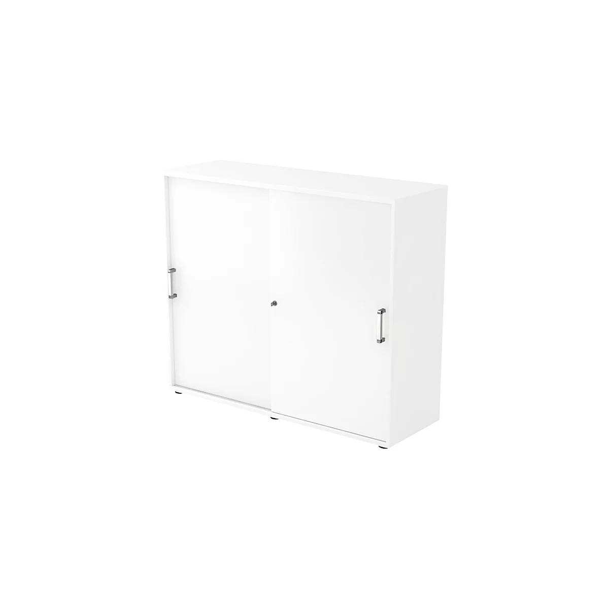 Schuifdeurkast TARVIS, 3 ordnerhoogten, B 1200 x D 400 x H 1100 mm, afsluitbaar & stapelbaar, wit