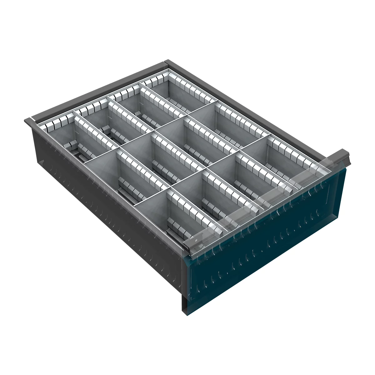 Schuifladeonderverdeling, 12 vakken, 150-240 mm