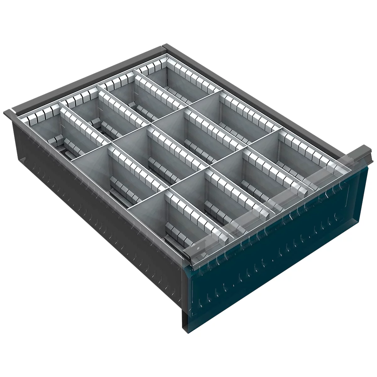 Schuifladeonderverdeling, 12 vakken, 150-240 mm