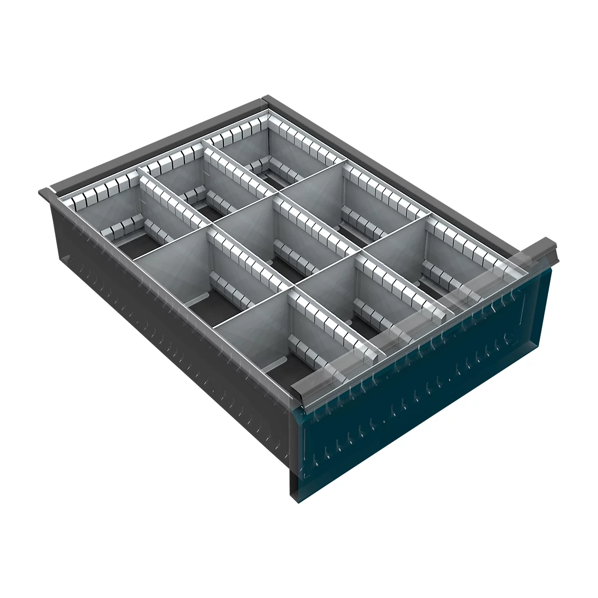 Schuifladeonderverdeling, 9 vakken, 150-240 mm