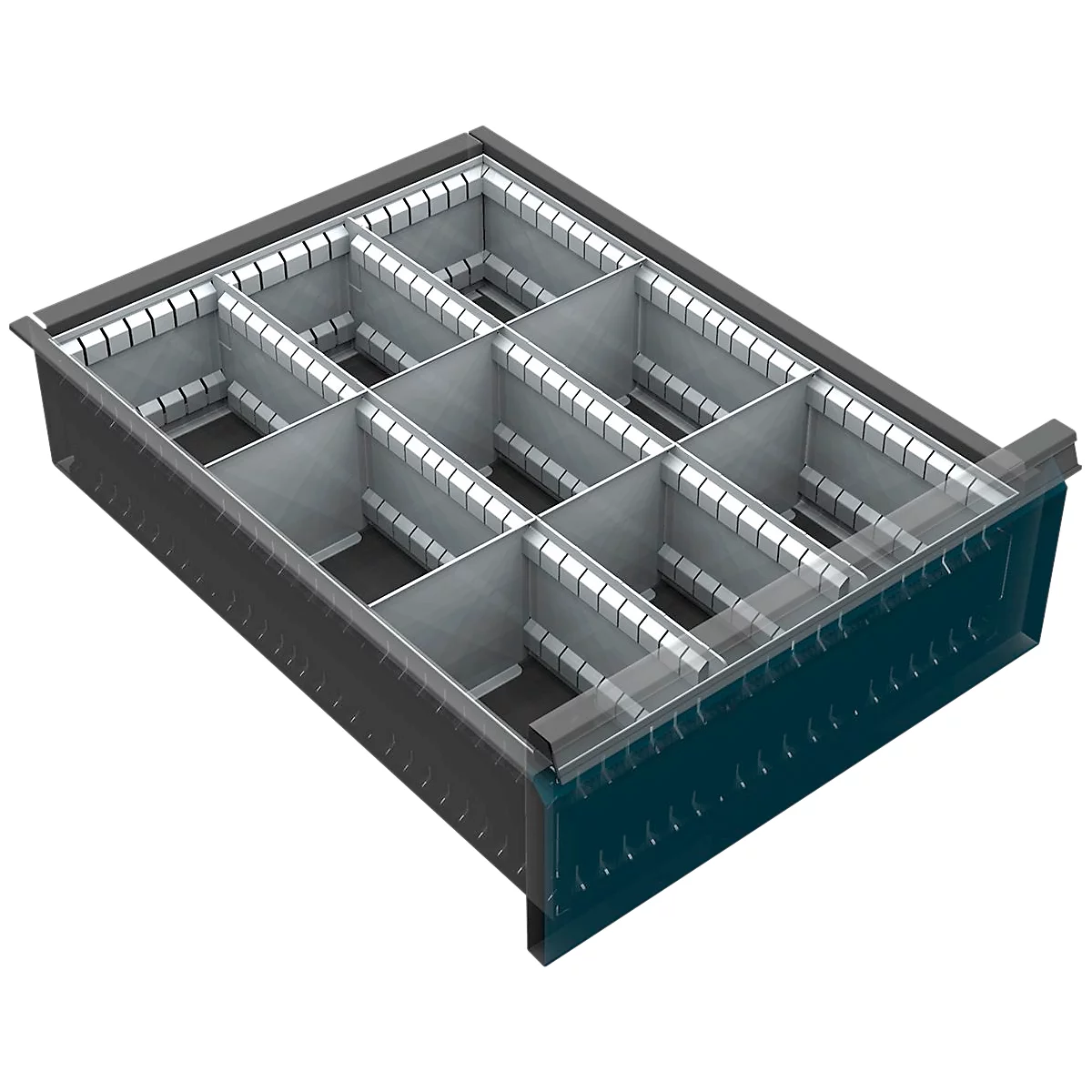 Schuifladeonderverdeling, 9 vakken, 150-240 mm