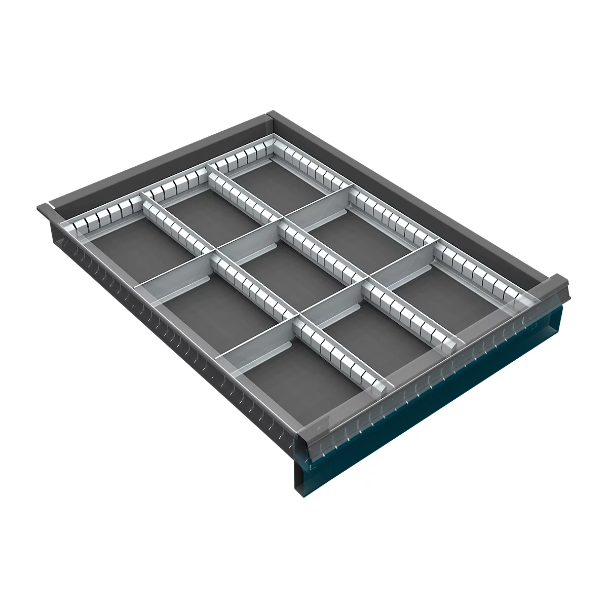 Schuifladeonderverdeling, 9 vakken, 60-120 mm