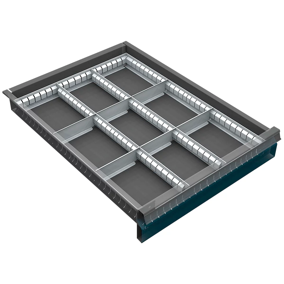 Schuifladeonderverdeling, 9 vakken, 60-120 mm