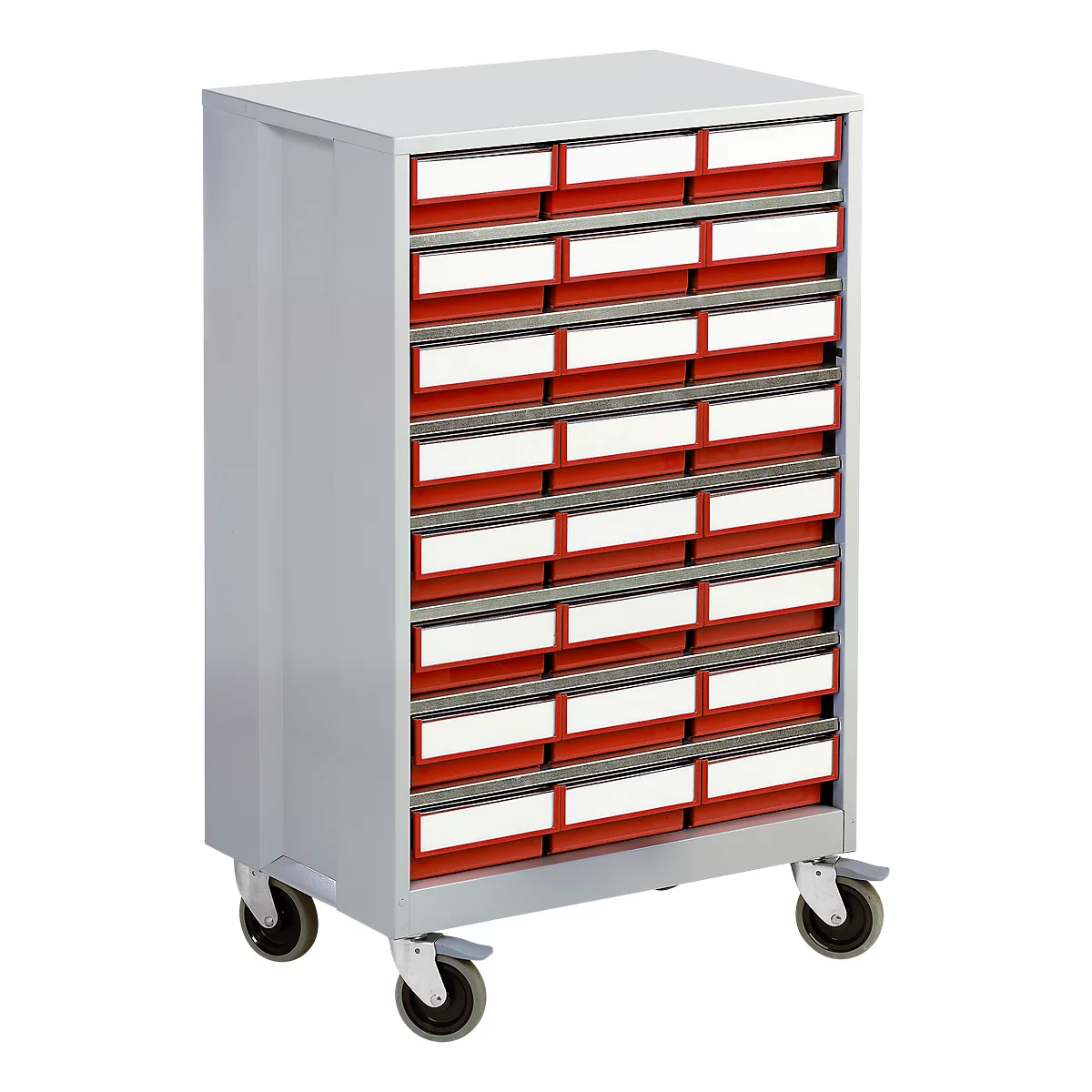 Schuifladestelling, met 24 schuifladen, rood