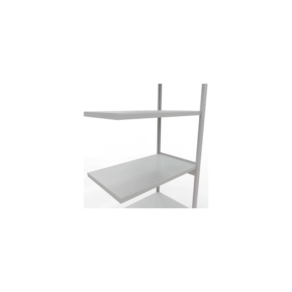 Schulte Lagertechnik boltless shelving system MULTIplus 250, boltless add-on shelving, length bolt, 3000x1000x600 mm, 7 shelves, light grey