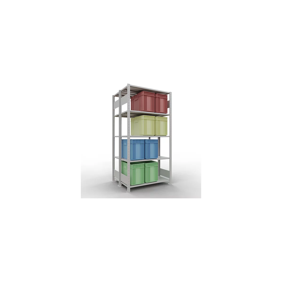SCHULTE Lagertechnik - Boutloze dubbele bodemplank type 150 - 2000x1000x2x400 mm 2x5 legborden