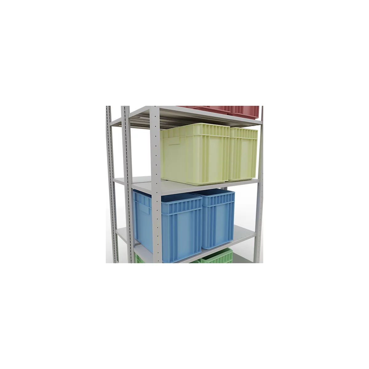 SCHULTE Lagertechnik - Boutloze dubbele bodemplank type 150 - 2000x1000x2x400 mm 2x5 legborden