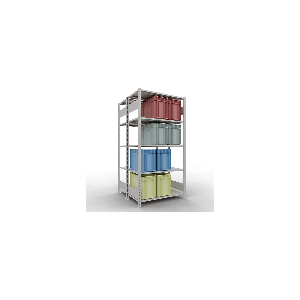 SCHULTE Lagertechnik - Boutloze dubbele bodemplank type 150 - 2000x1000x2x500 mm 2x5 legborden