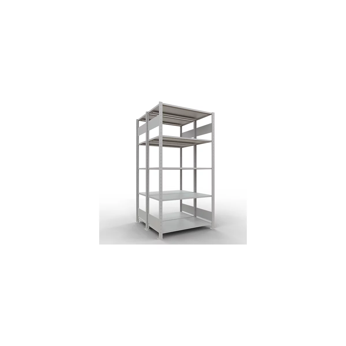 SCHULTE Lagertechnik - Boutloze dubbele bodemplank type 150 - 2000x1000x2x500 mm 2x5 legborden