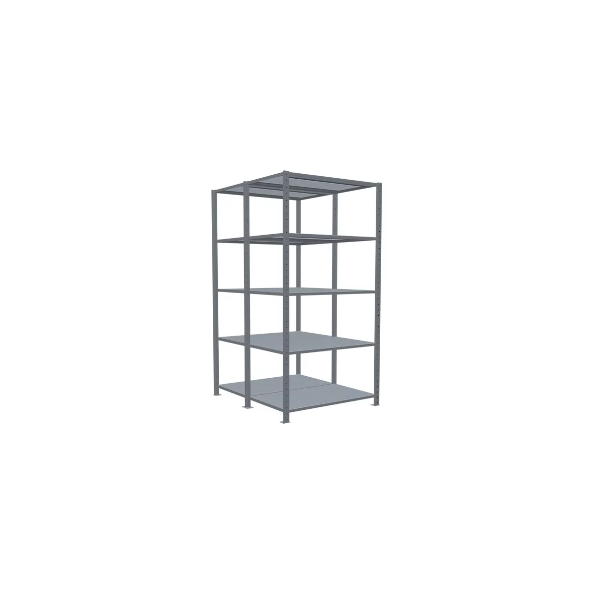 SCHULTE Lagertechnik - Boutloze dubbele bodemplank type 150 - 2000x1000x2x600 mm galv.2x5 schappen