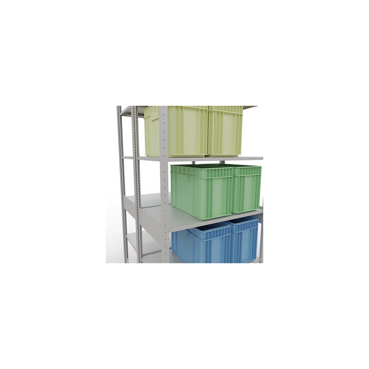 SCHULTE Lagertechnik - Boutloze dubbele bodemplank type 150 - 2500x1000x2x600 mm 2x6 legborden