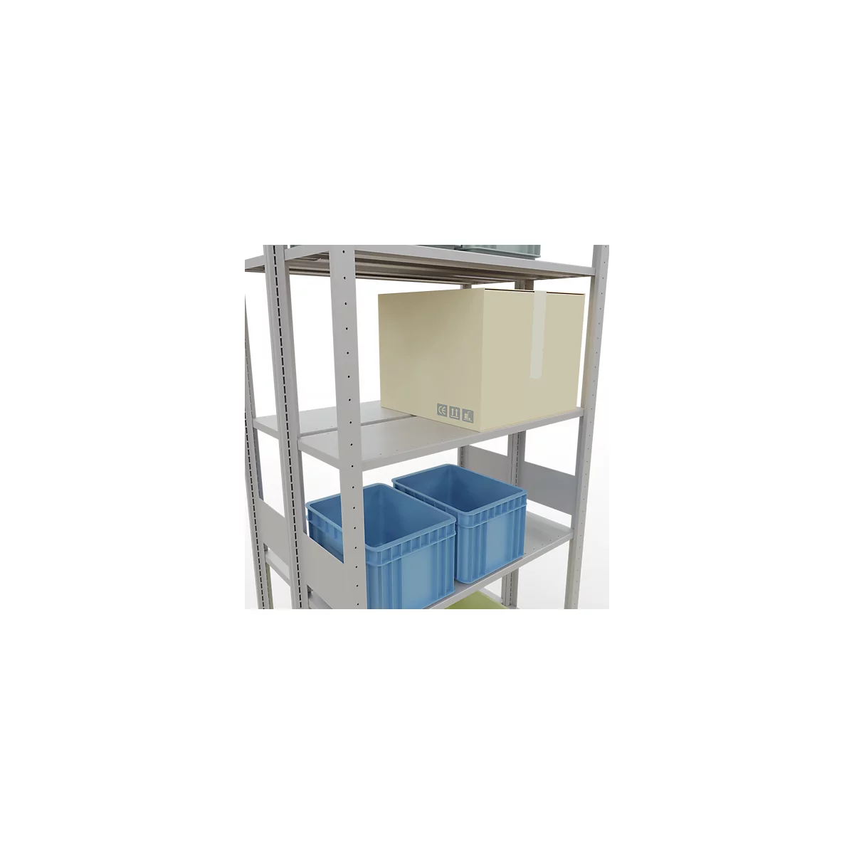 SCHULTE Lagertechnik - Boutloze dubbele bodemplank type 150 - 3000x1000x2x300 mm 2x7 legborden