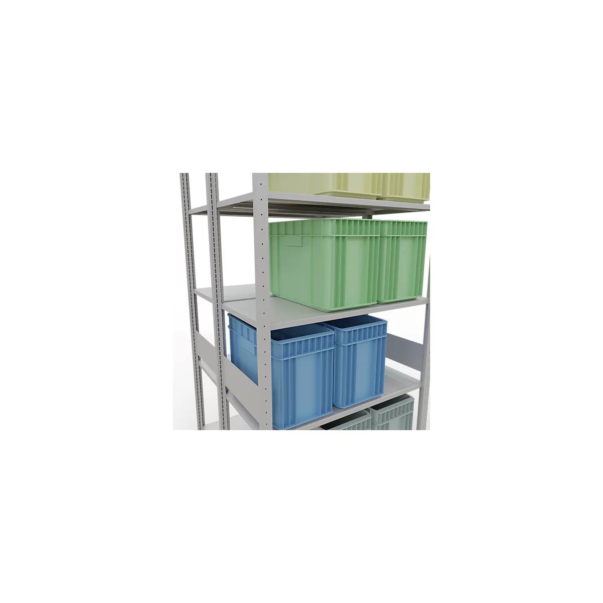 SCHULTE Lagertechnik - Boutloze dubbele bodemplank type 150 - 3000x1000x2x500 mm 2x7 legborden