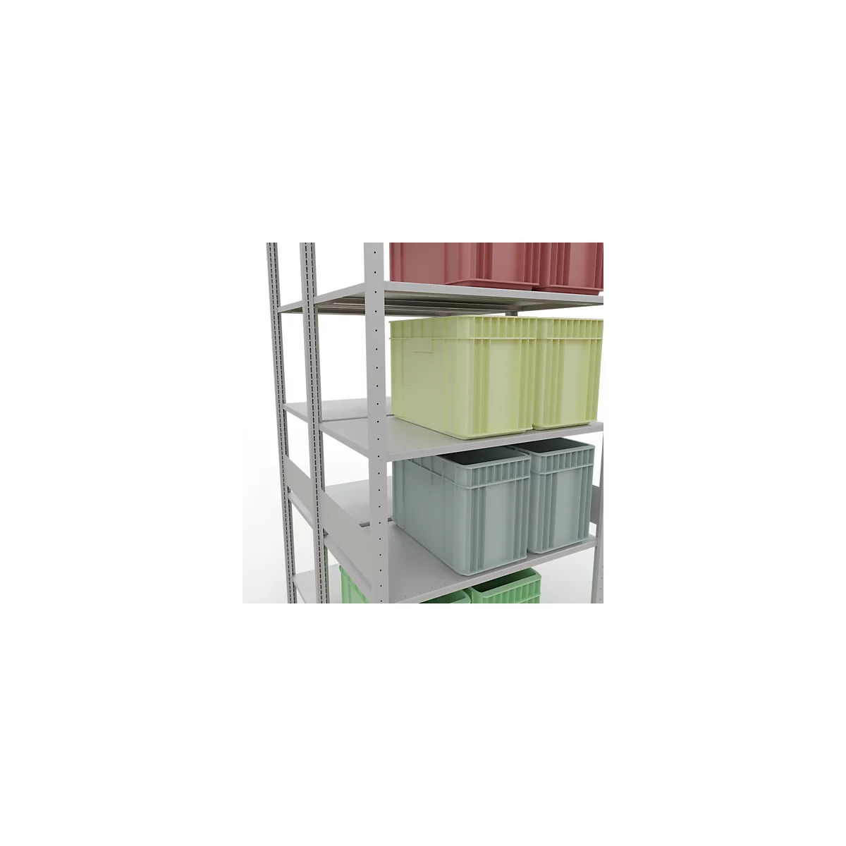 SCHULTE Lagertechnik - Boutloze dubbele bodemplank type 150 - 3000x1000x2x600 mm 2x7 legborden